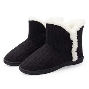 Fuzzy Knit House Slippers